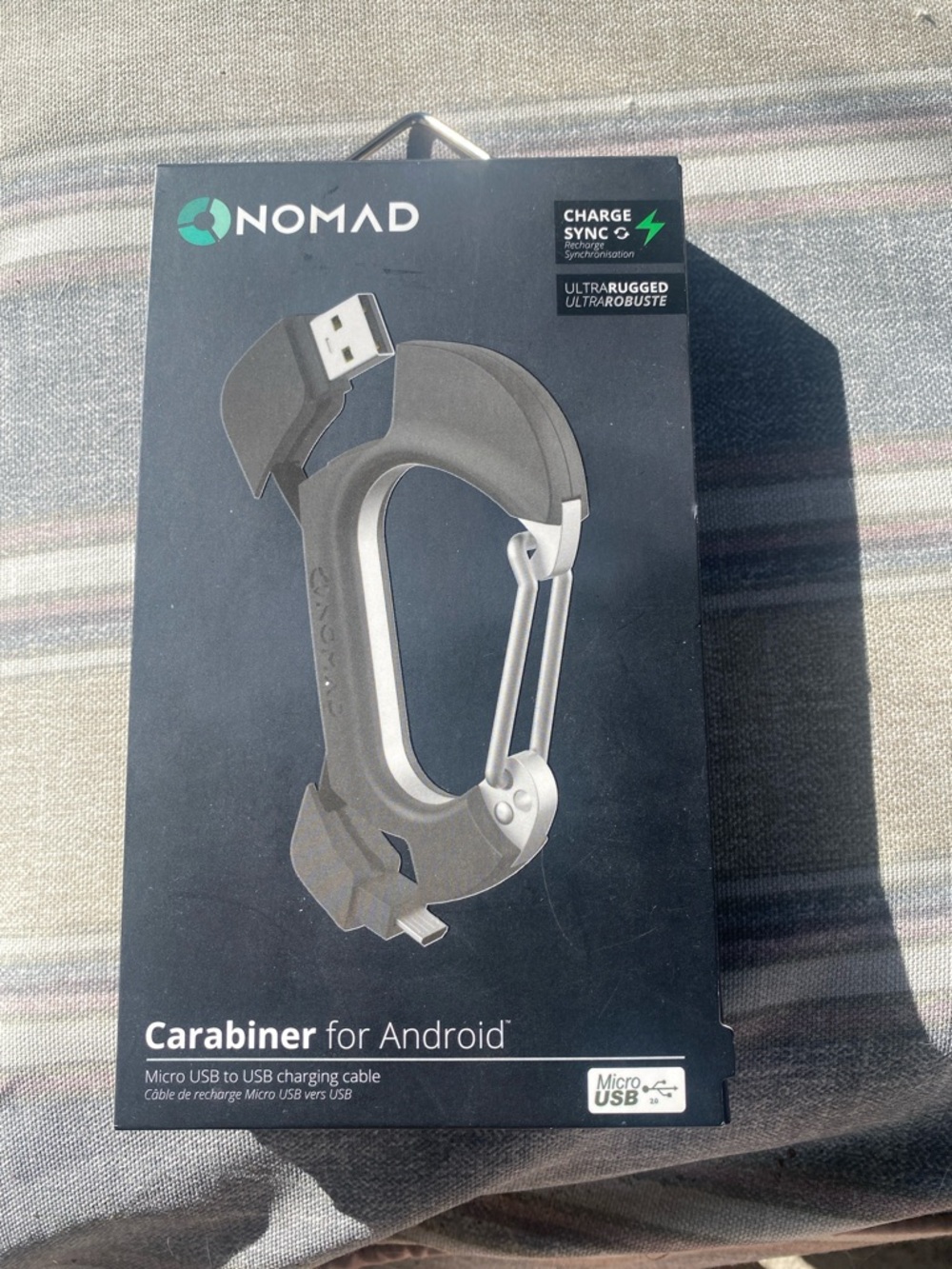 Nomad Carabiner Charging Cable - Black and Silver
